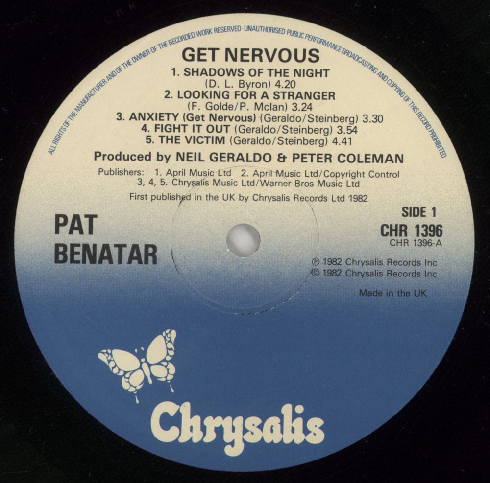 Pat Benatar Get Nervous - Shrink UK vinyl LP album (LP record) BENLPGE874074