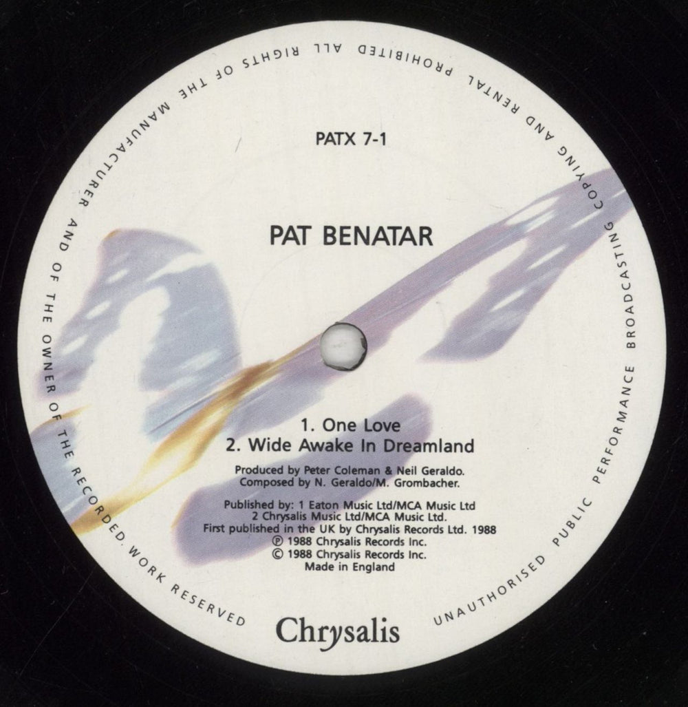 Pat Benatar One Love UK 12" vinyl single (12 inch record / Maxi-single) BEN12ON43511