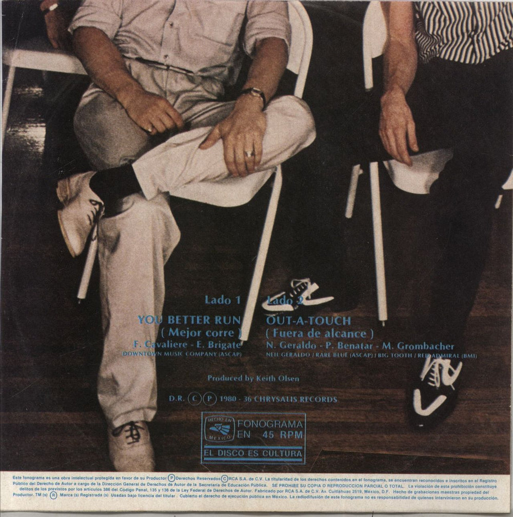 Pat Benatar You Better Run Mexican 7" vinyl single (7 inch record / 45)