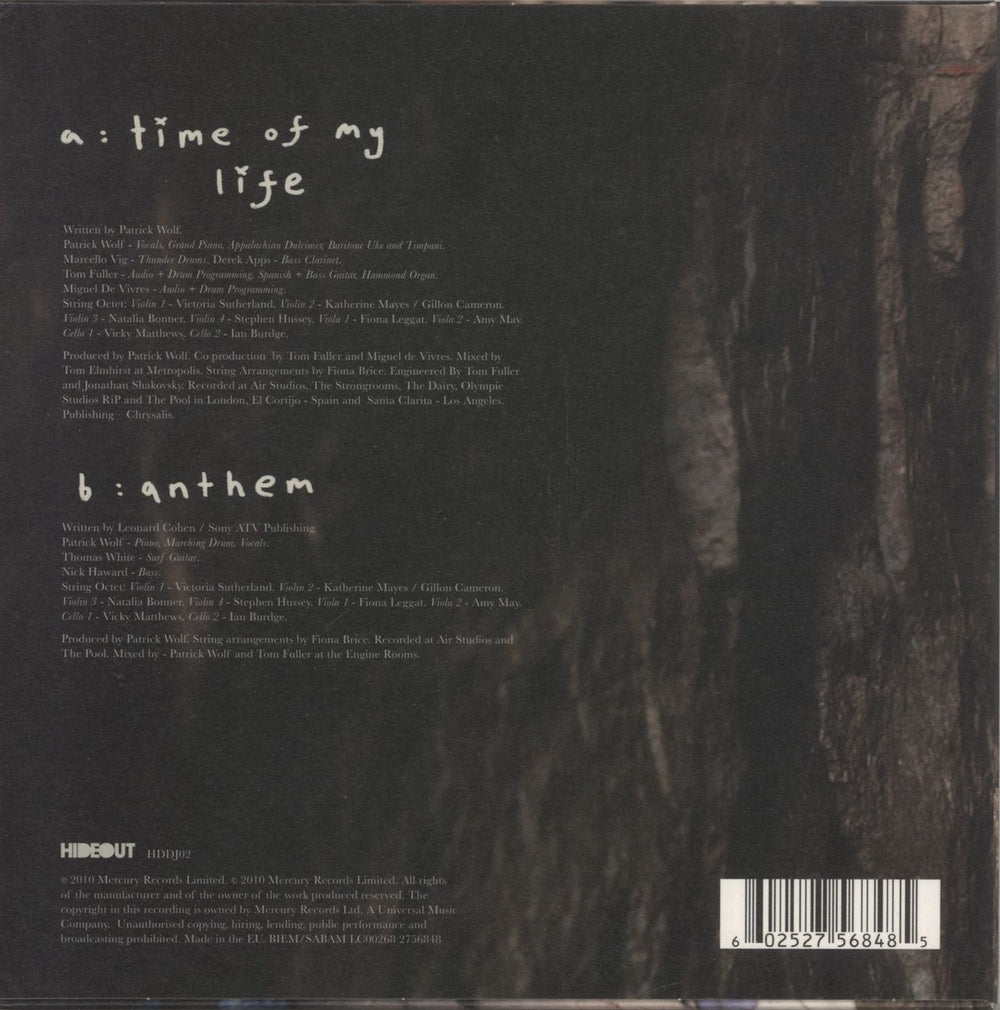 Patrick Wolf Time Of My Life - White Vinyl UK 7" vinyl single (7 inch record / 45) 602527568485