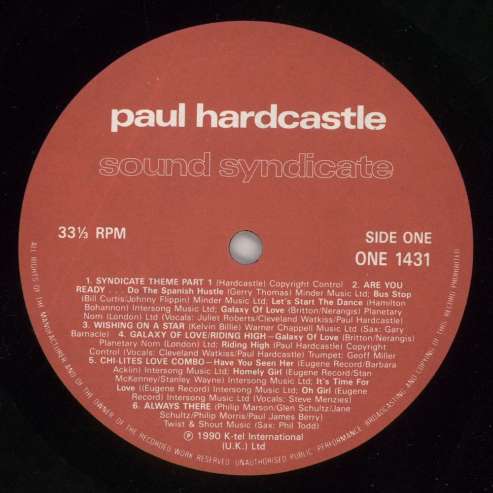 Paul Hardcastle Sound Syndicate UK vinyl LP album (LP record) PHALPSO861508