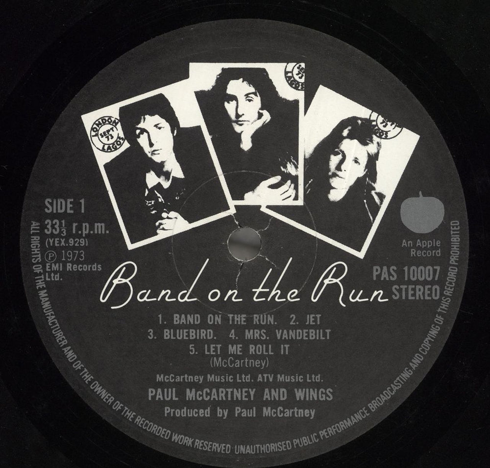 Paul McCartney and Wings Band On The Run - 1st - Complete - EX UK vinyl LP album (LP record) MCCLPBA577825