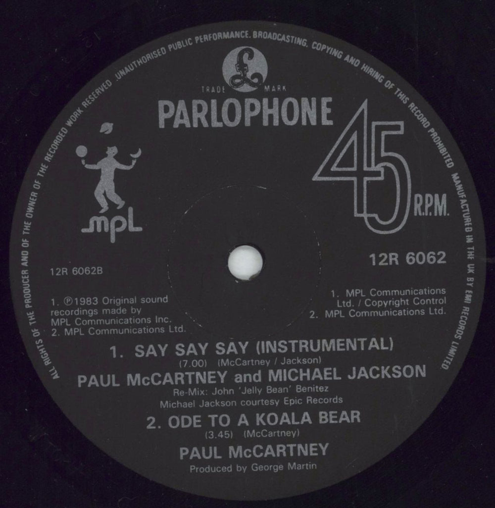 Paul McCartney and Wings Say Say Say UK 12" vinyl single (12 inch record / Maxi-single) MCC12SA25013