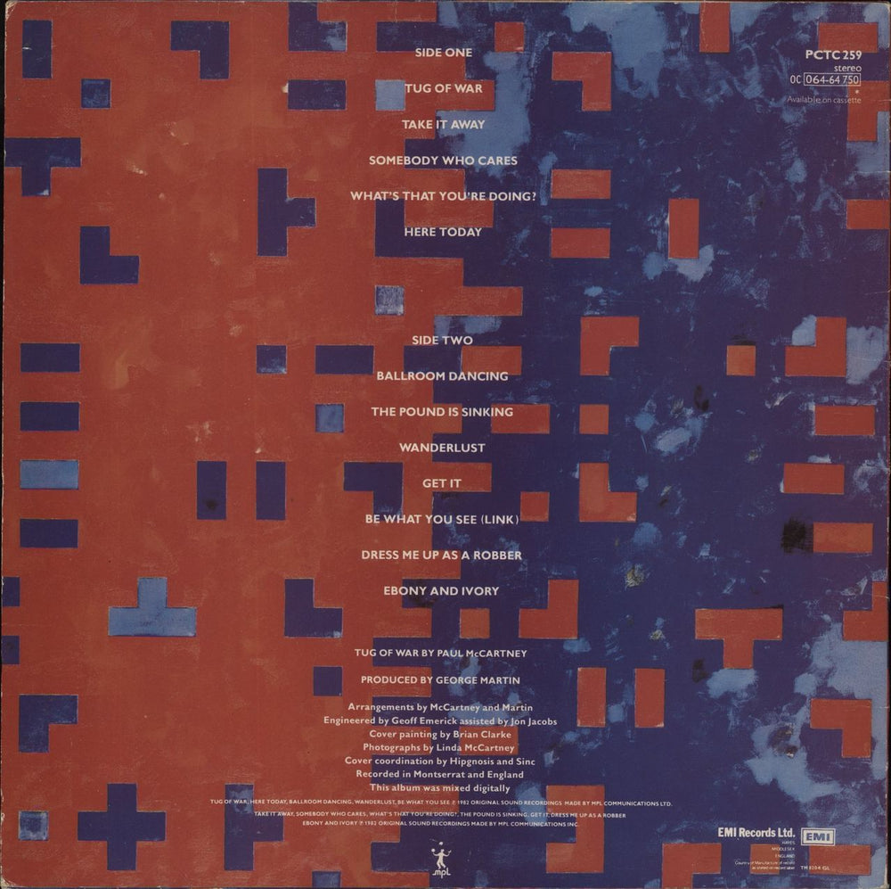 Paul McCartney and Wings Tug Of War UK vinyl LP album (LP record)