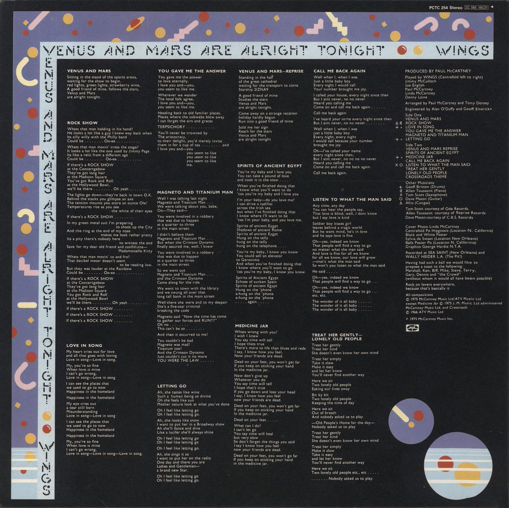 Paul McCartney and Wings Venus And Mars - Complete UK vinyl LP album (LP record)