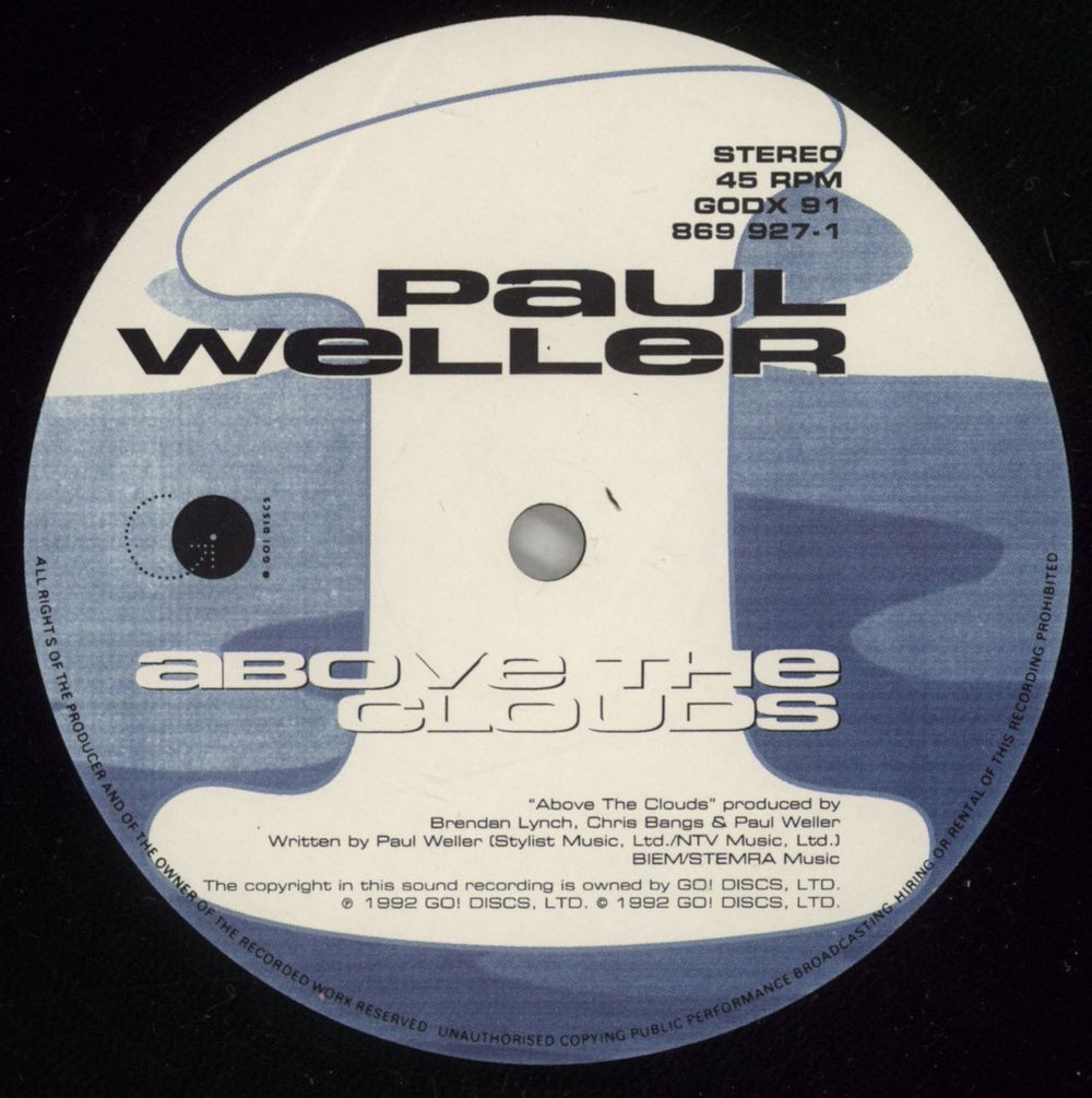 Paul Weller Above The Clouds - EX UK 12" vinyl single (12 inch record / Maxi-single) WEL12AB879106