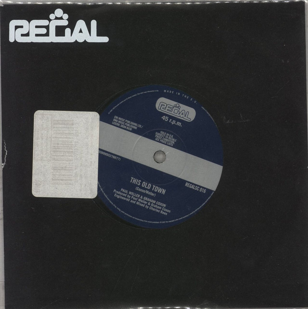 Paul Weller This Old Town UK 7" vinyl single (7 inch record / 45) REGALSC016