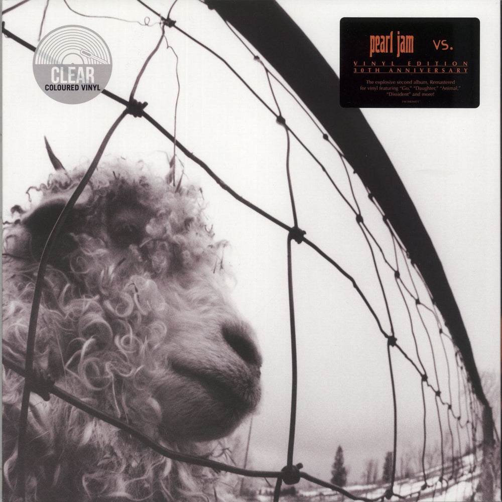 Pearl Jam Vs. - 30th Anniversary Clear Vinyl UK vinyl LP album (LP record) 196588368714