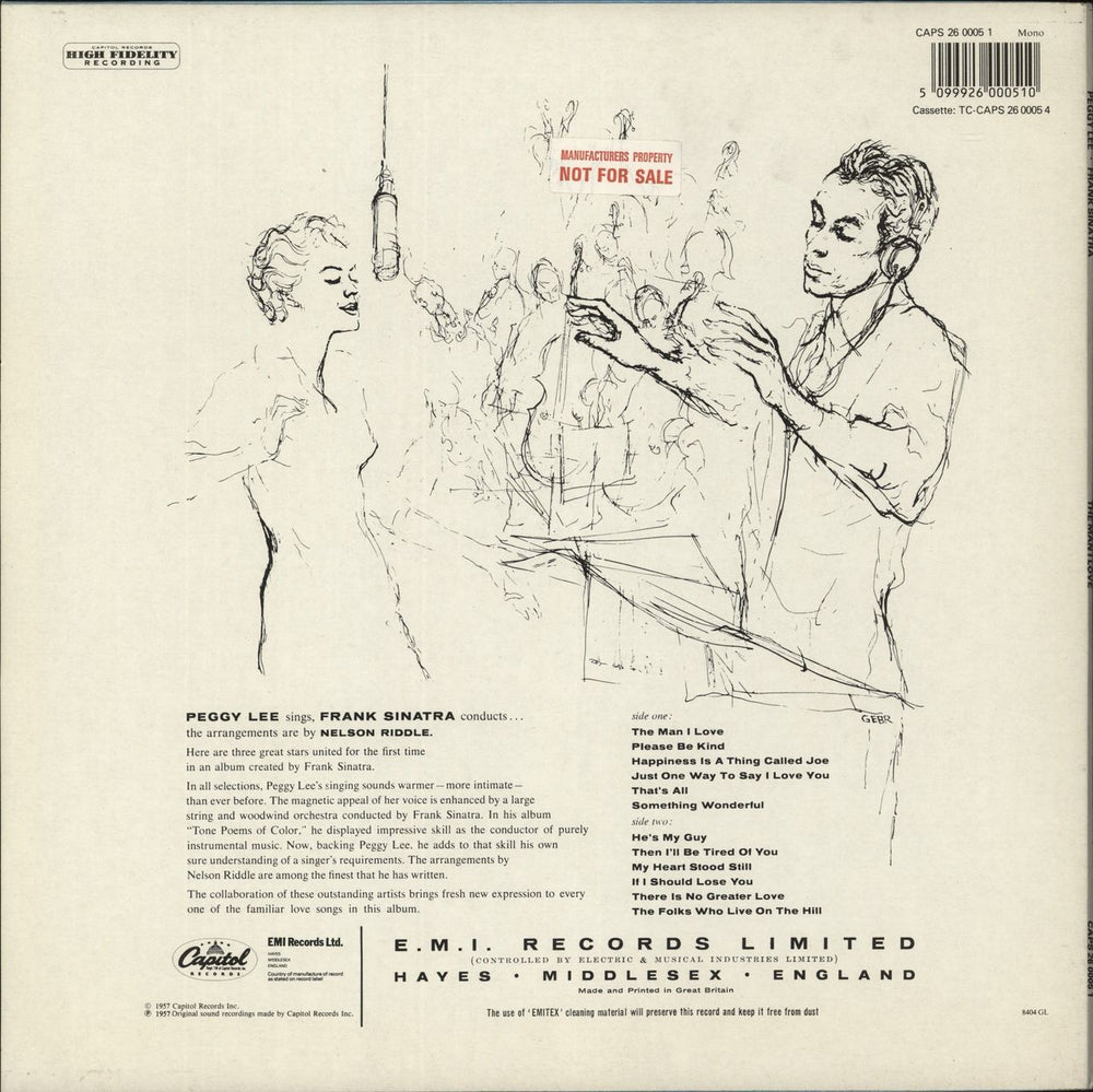 Peggy Lee The Man I Love - Factory Sample UK vinyl LP album (LP record) 5099926000510