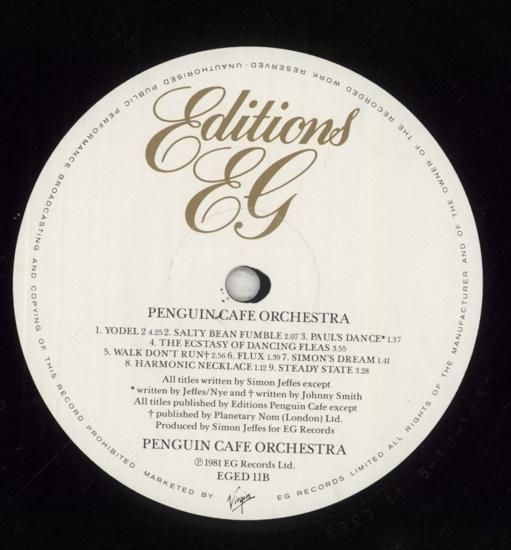 Penguin Cafe Orchestra Penguin Cafe Orchestra UK vinyl LP album (LP record) PA4LPPE447091