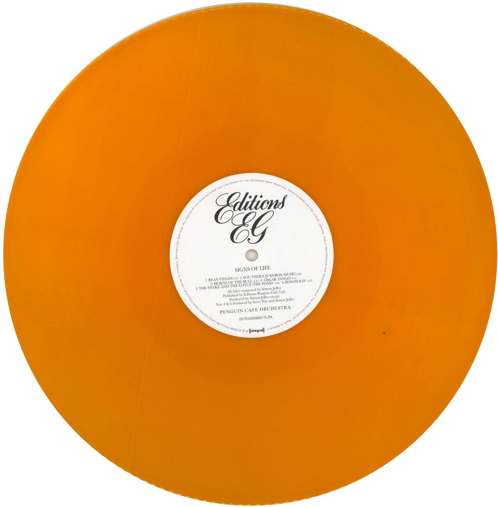 Penguin Cafe Orchestra Signs Of Life - Orange Vinyl German vinyl LP album (LP record) PA4LPSI855515