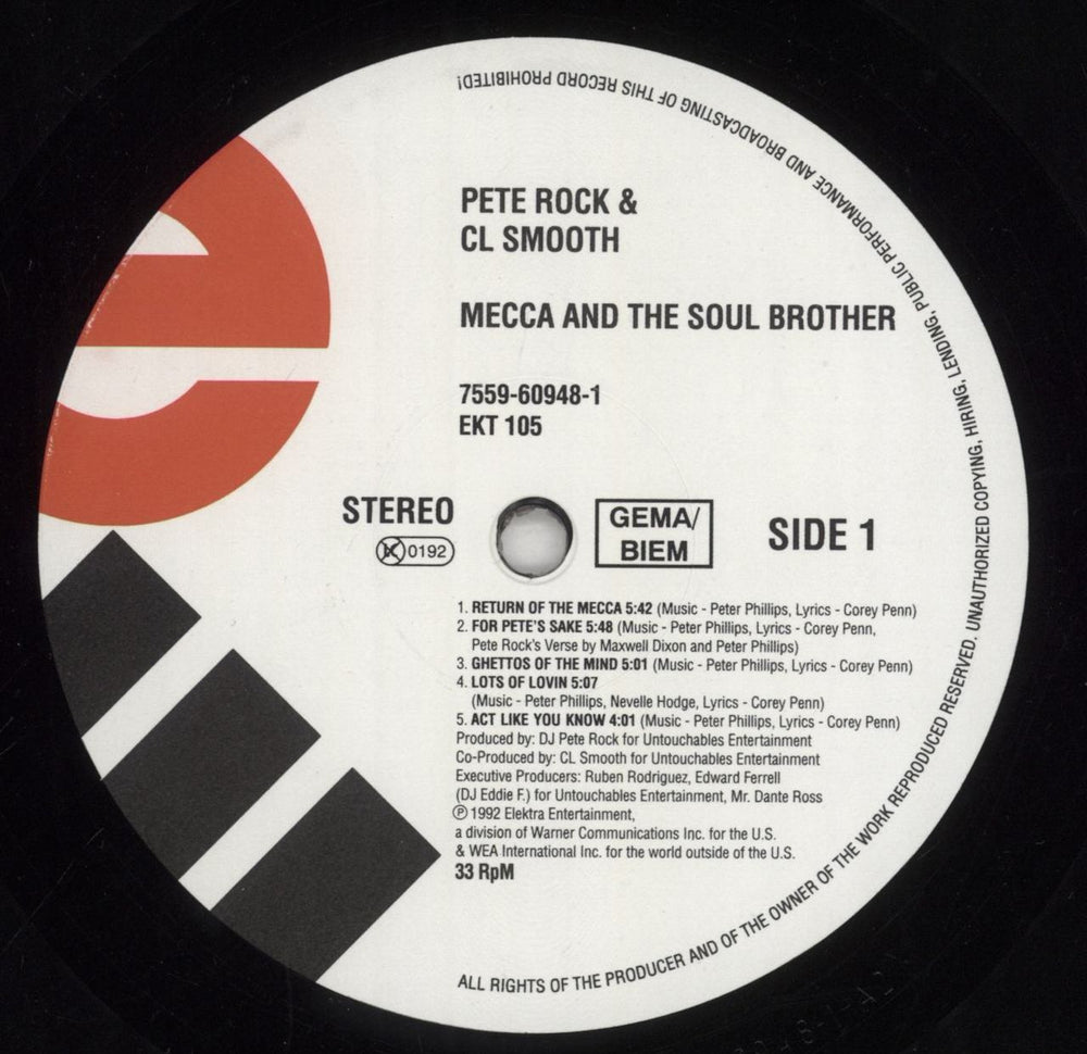 Pete Rock Mecca And The Soul Brother UK 2-LP vinyl record set (Double LP Album) QE42LME862177