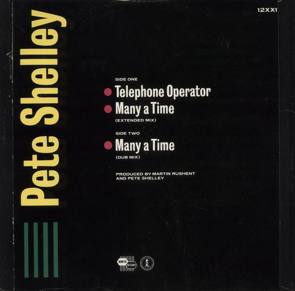 Pete Shelley Telephone Operator UK 12" vinyl single (12 inch record / Maxi-single)