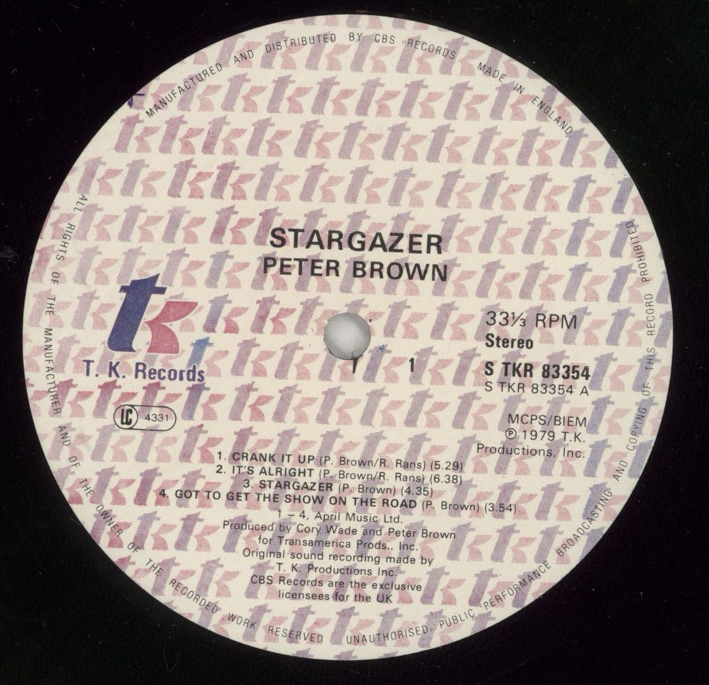 Peter Brown Stargazer UK vinyl LP album (LP record) PT8LPST867735