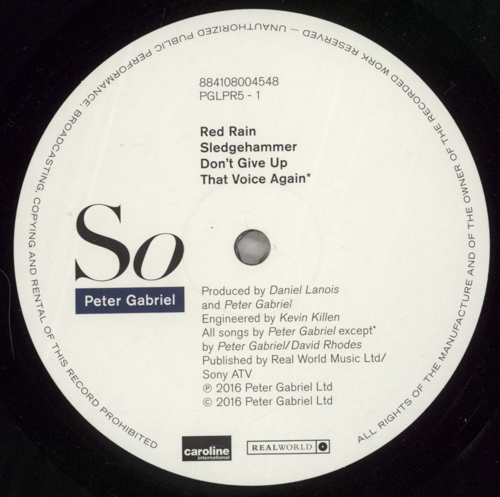 Peter Gabriel So - 180gm - stickered shrink UK vinyl LP album (LP record) GABLPSO880087