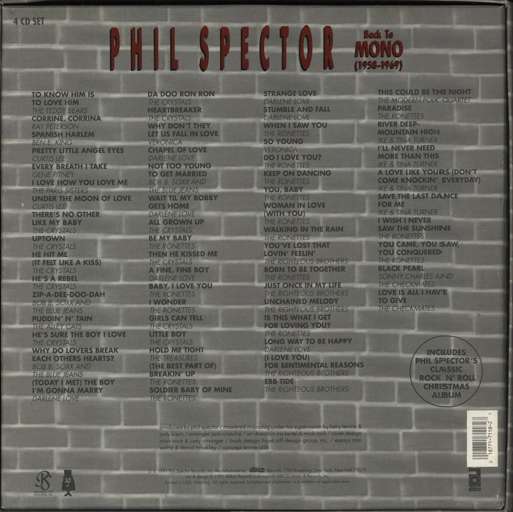 Phil Spector Back To Mono + Badge UK CD Album Box Set 018771711827