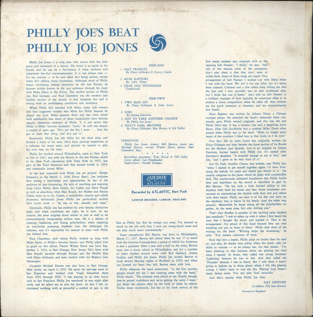 Philly Joe Jones Philly Joe's Beat UK vinyl LP album (LP record)