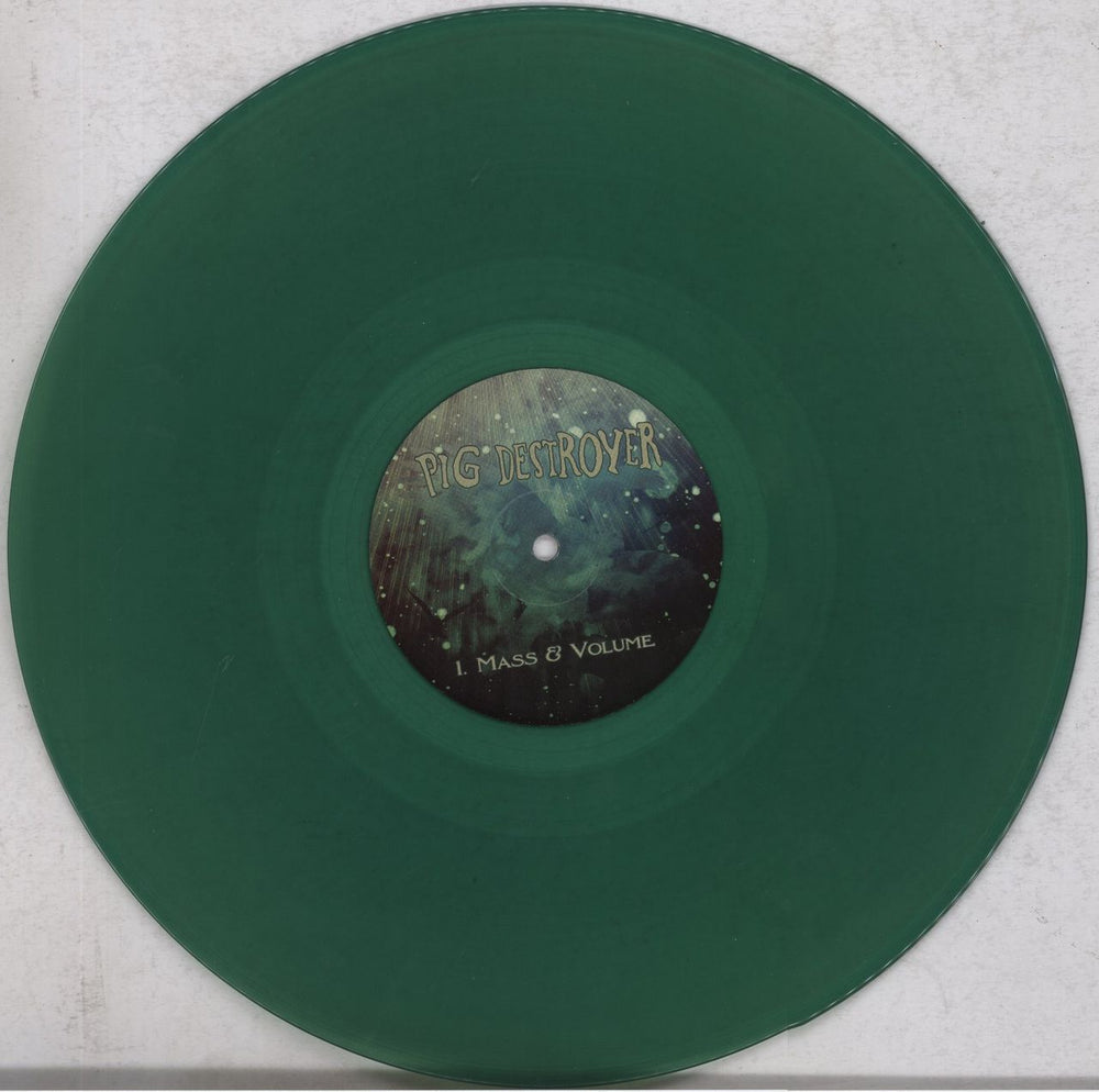 Pig Destroyer Mass & Volume - Green Vinyl US 12" vinyl single (12 inch record / Maxi-single) P5G12MA836276