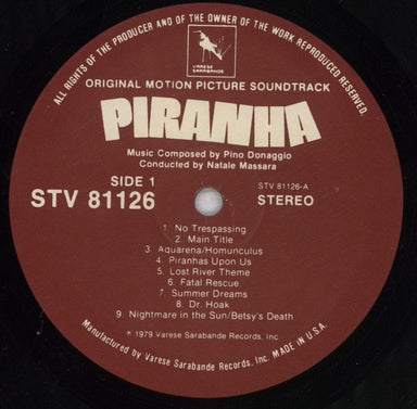 Pino Donaggio Piranha US vinyl LP album (LP record) P6NLPPI836003