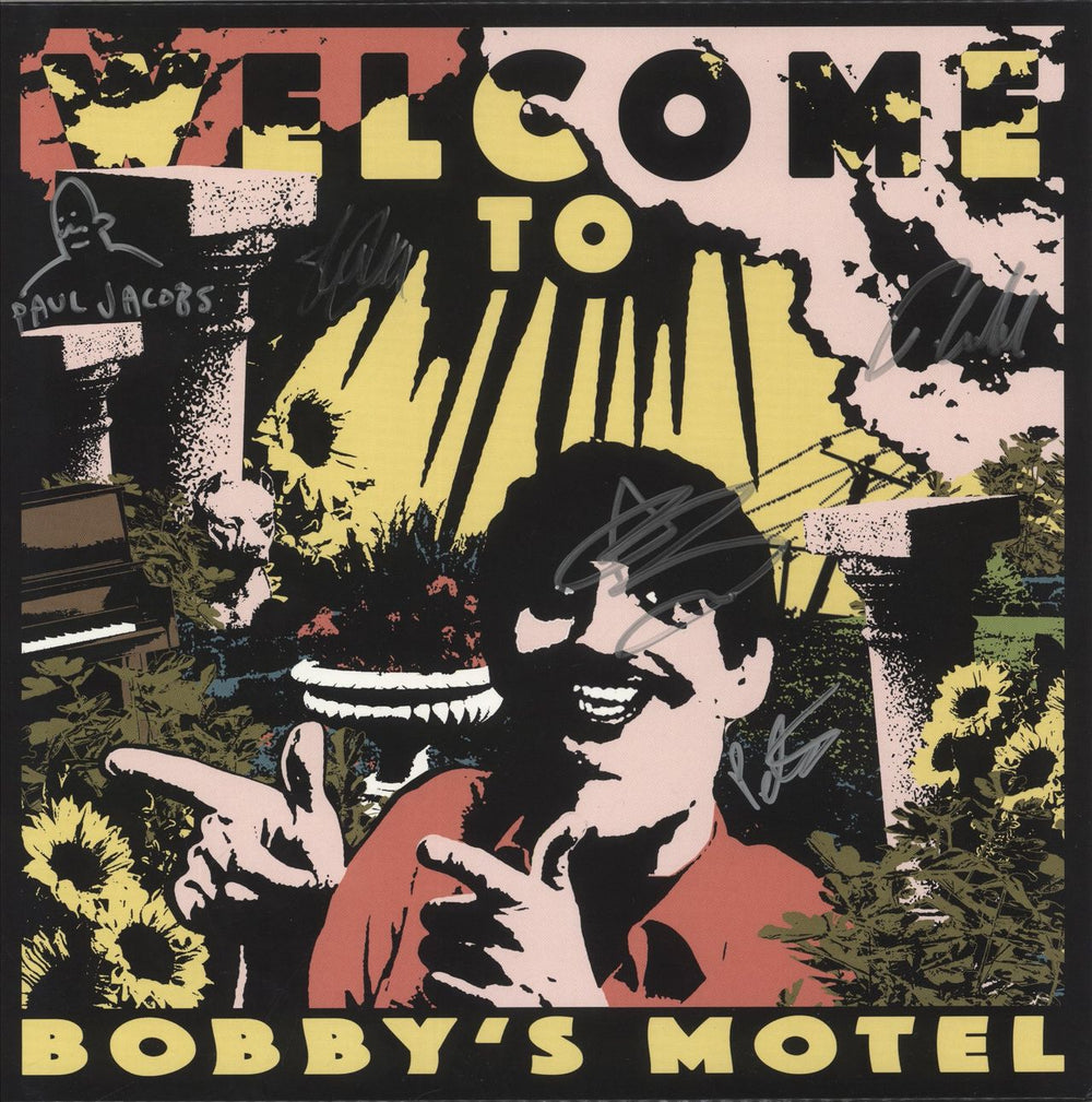 Pottery Welcome To Bobby’s Motel - Yellow Vinyl - Autographed US vinyl LP album (LP record) PTKF2180-1