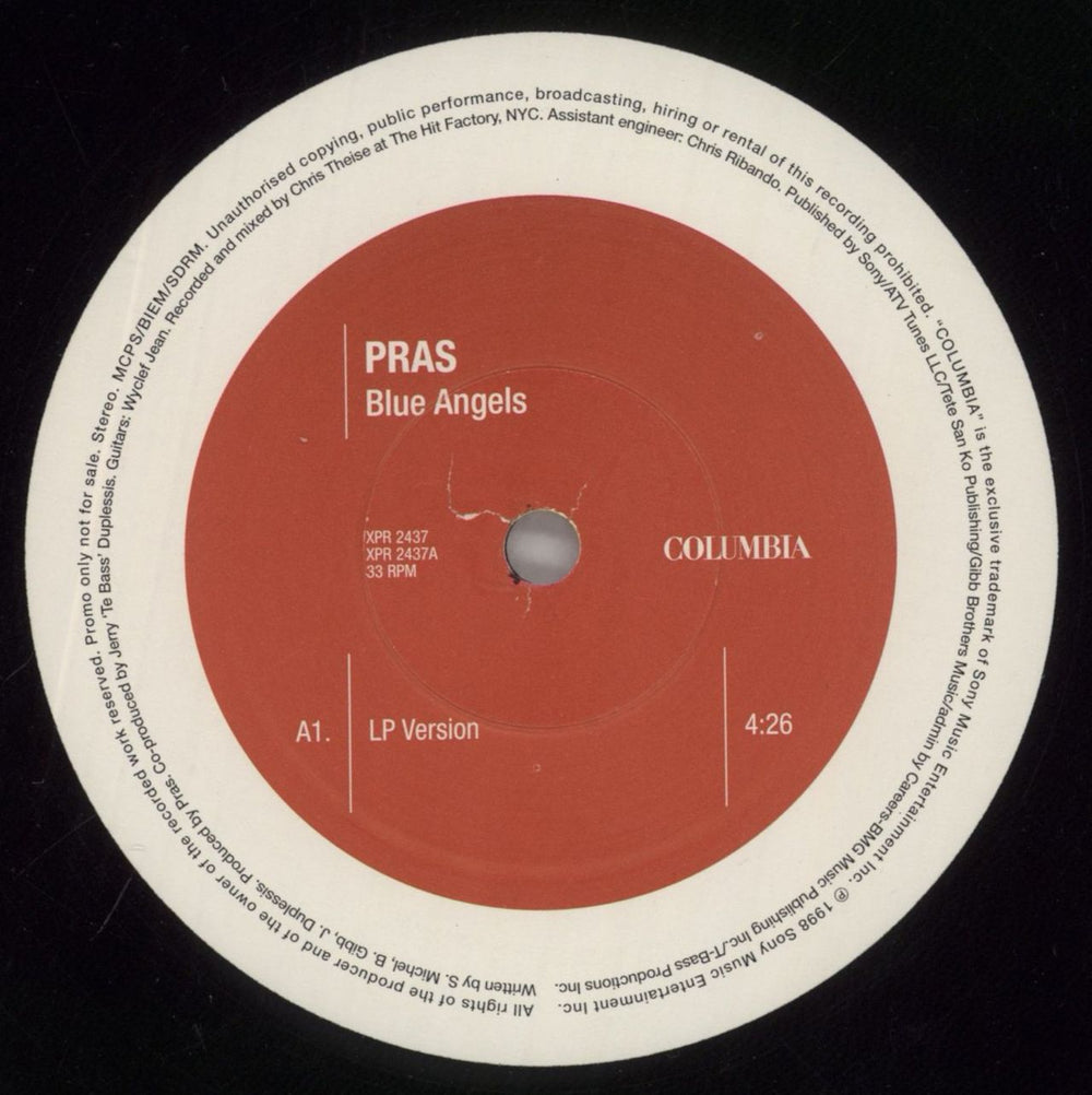 Pras Michel Blue Angels UK Promo 12" vinyl single (12 inch record / Maxi-single) QXA12BL861303