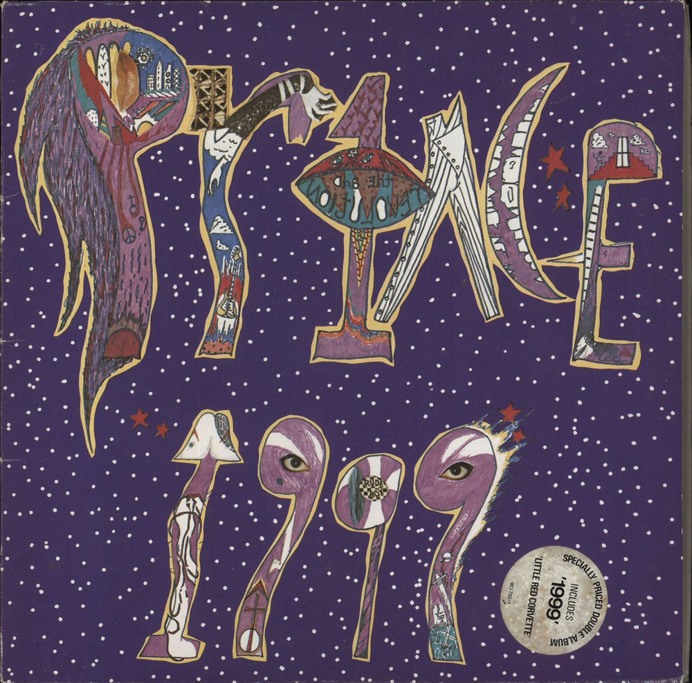 Prince 1999 - Nineteen Ninety Nine - stickered p/s UK 2-LP vinyl record set (Double LP Album) 92.3720-1