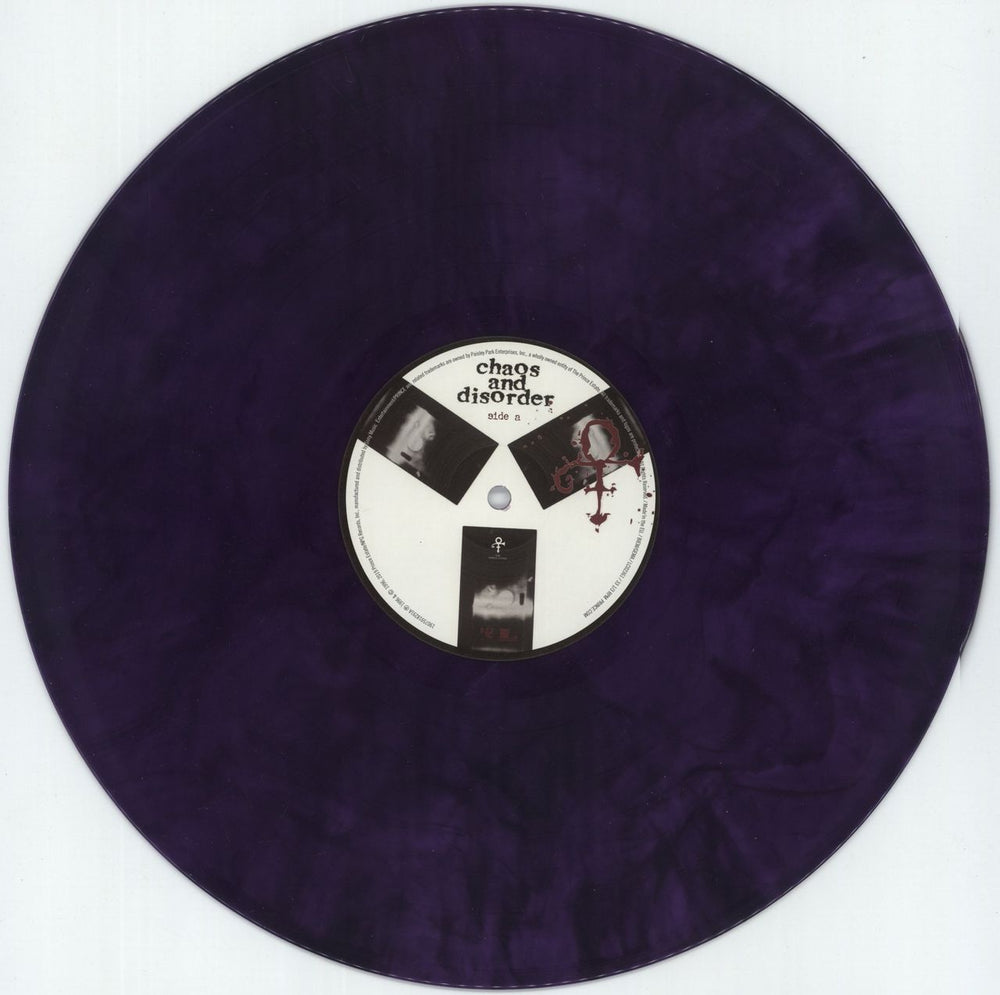 Prince Chaos And Disorder - Purple vinyl UK vinyl LP album (LP record) PRILPCH880614