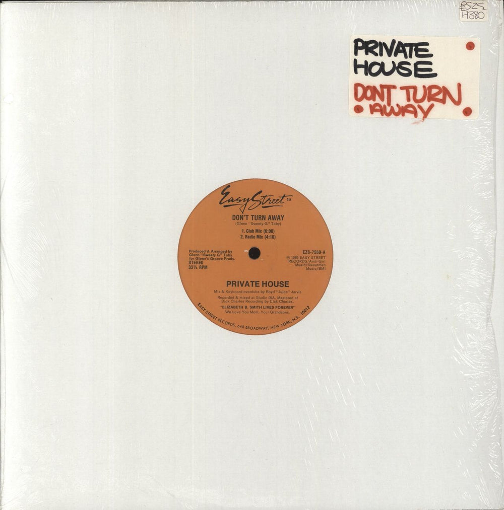 Private House Don't Turn Away US 12" vinyl single (12 inch record / Maxi-single) EZS-7550