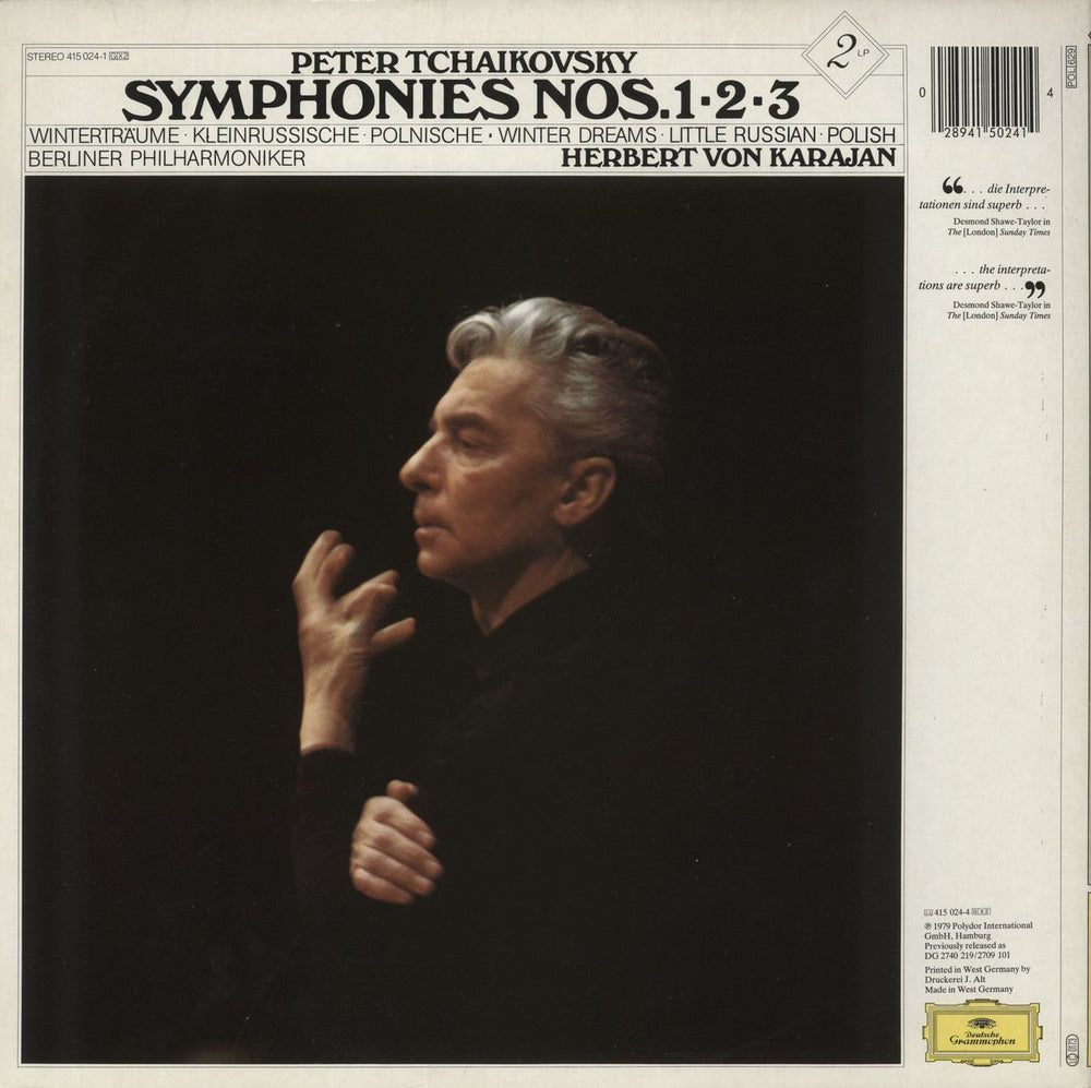Pyotr Ilyich Tchaikovsky Tchaikovsky: Symphonies No. 1 "Winter Dreams", No. 2 "Little Russian", No. 3 "Polish" German 2-LP vinyl record set (Double LP Album)
