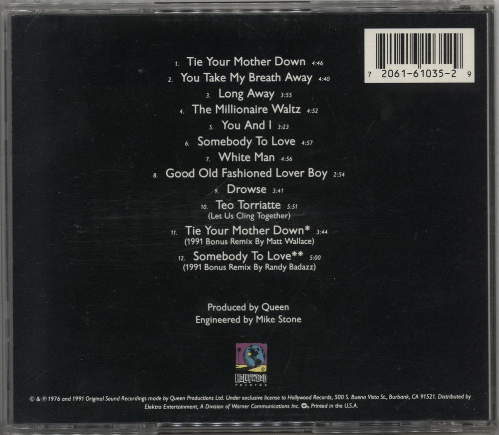 Queen A Day At The Races US CD album (CDLP) 720616103529