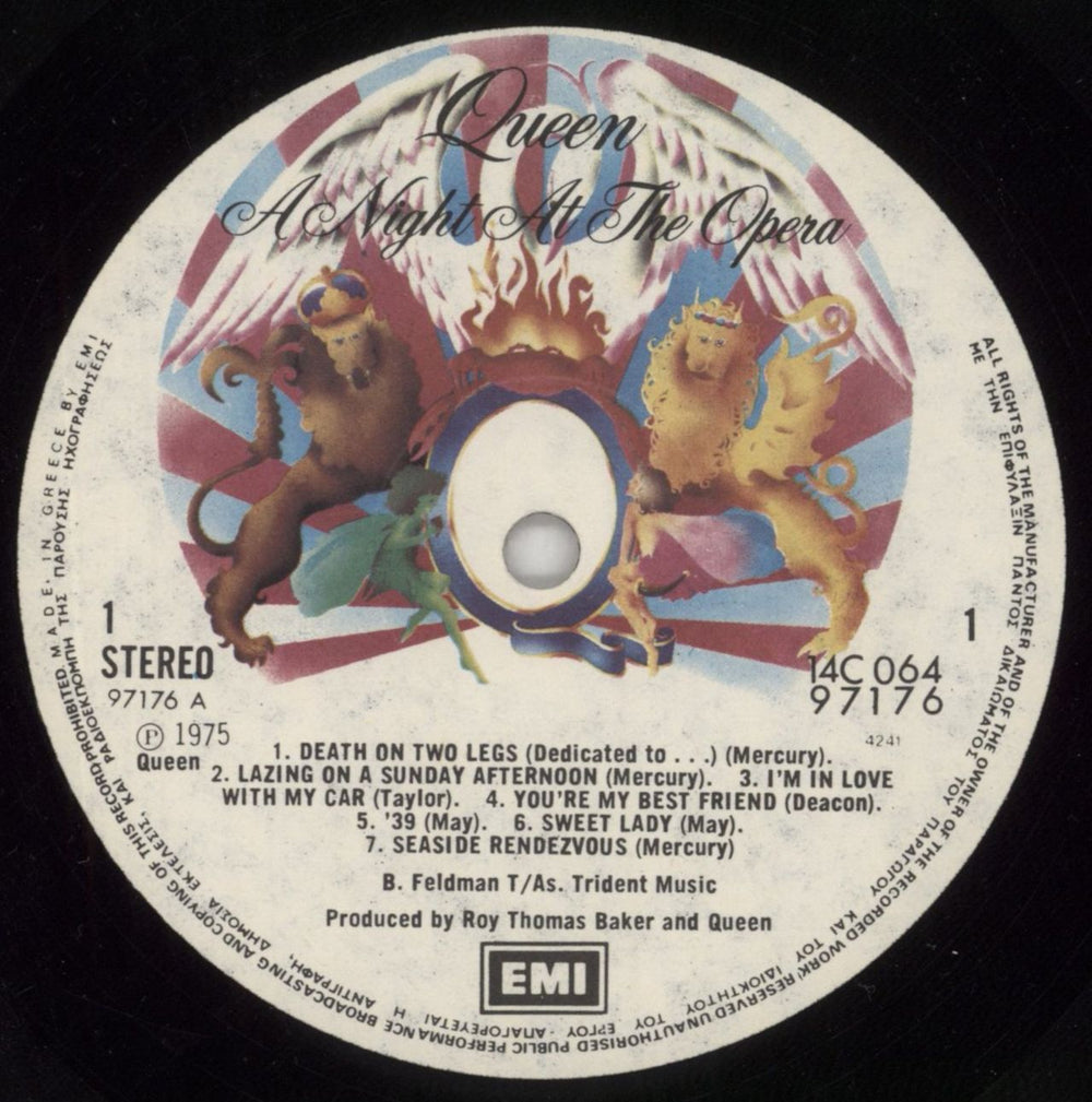 Queen A Night At The Opera - EX Greek vinyl LP album (LP record) QUELPAN849569