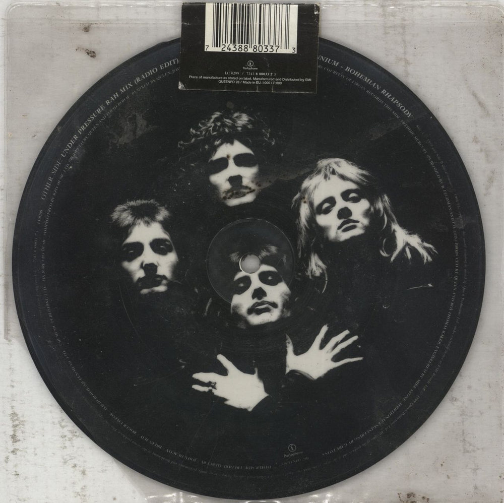 Queen Under Pressure - Sealed UK 7" vinyl picture disc (7 inch picture disc single) 724388803373
