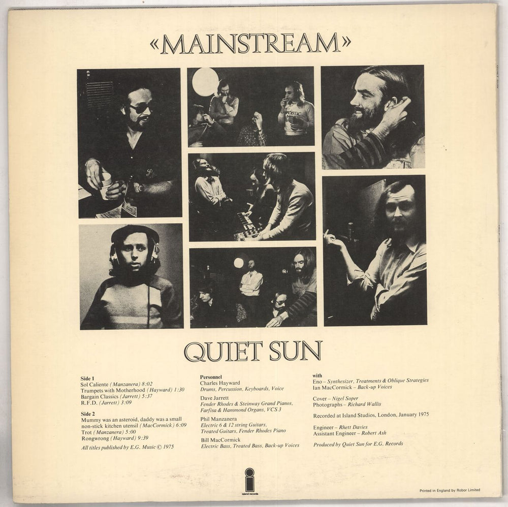 Quiet Sun Mainstream + Inner - EX UK vinyl LP album (LP record) QUTLPMA147800