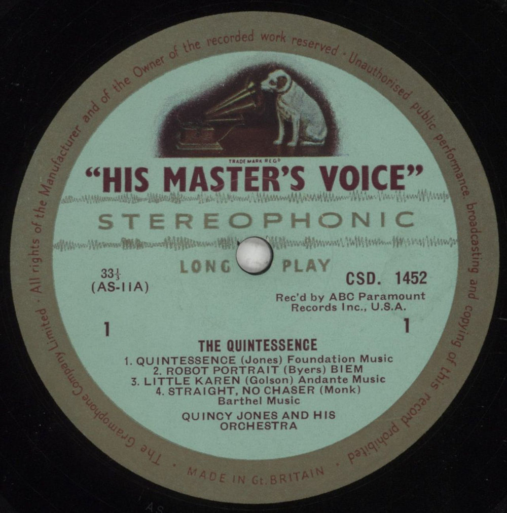 Quincy Jones The Quintessence UK vinyl LP album (LP record) QUJLPTH851082