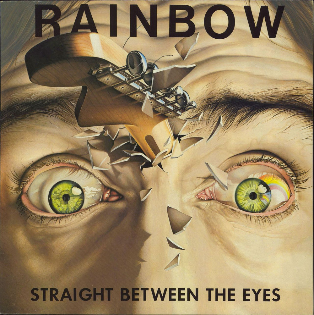 Rainbow Straight Between The Eyes UK vinyl LP album (LP record) POLD5056