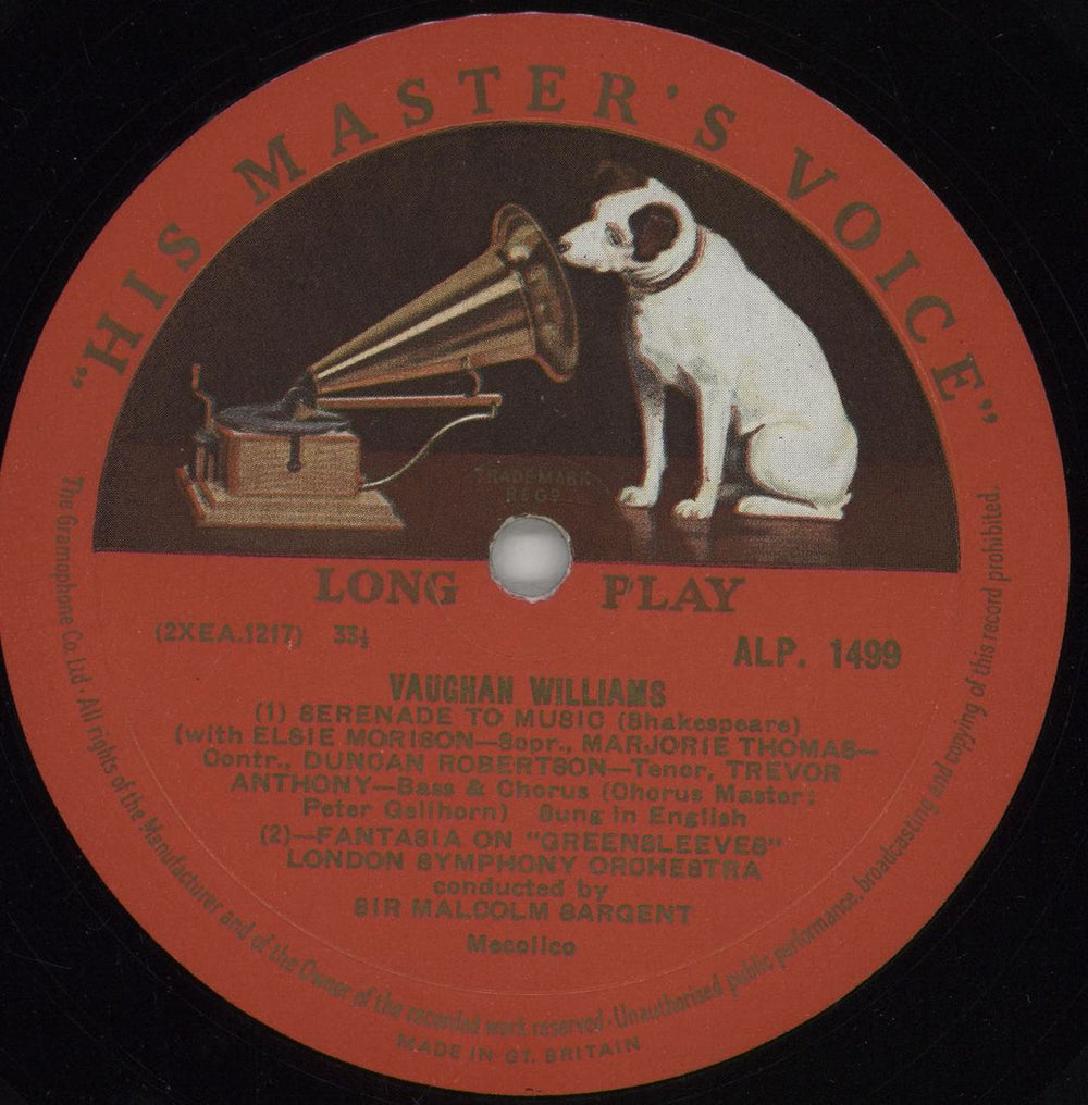 Ralph Vaughan Williams Vaughan Williams UK vinyl LP album (LP record) VB7LPVA751467