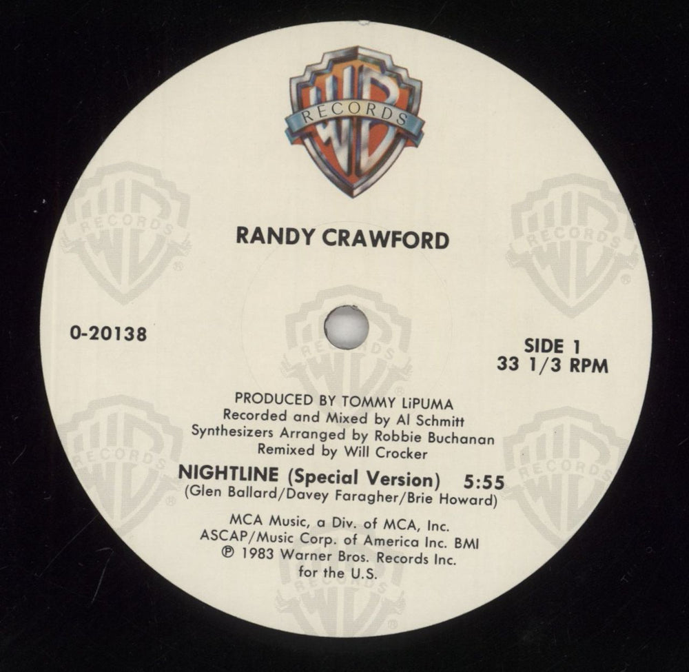 Randy Crawford Nightline - Gold promo stamped US 12" vinyl single (12 inch record / Maxi-single) RCW12NI860712