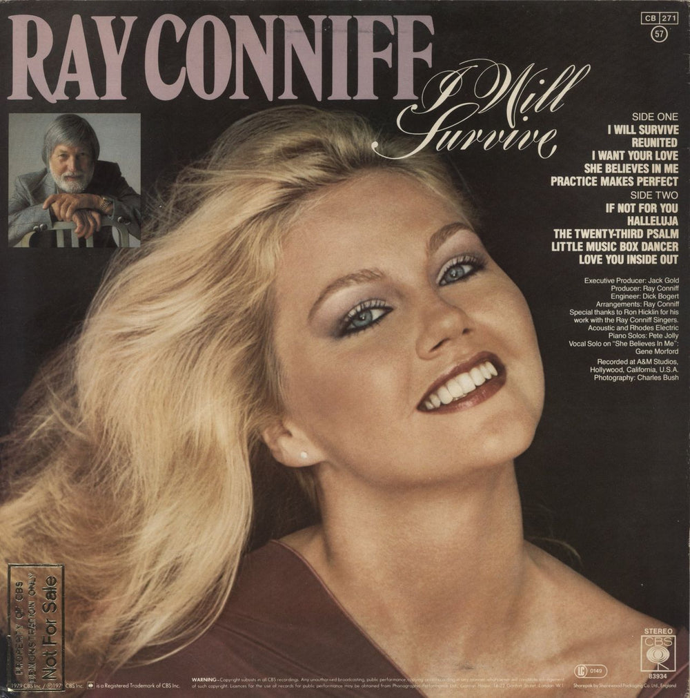 Ray Conniff I Will Survive - Gold promo stamped UK vinyl LP album (LP record)