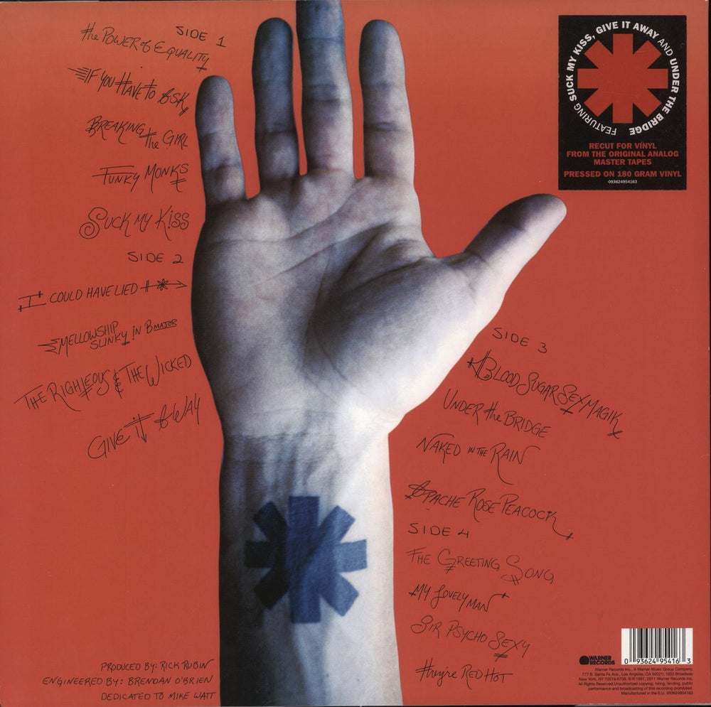 Red Hot Chili Peppers Blood Sugar Sex Magik - 180gm UK 2-LP vinyl record set (Double LP Album) 093624954163