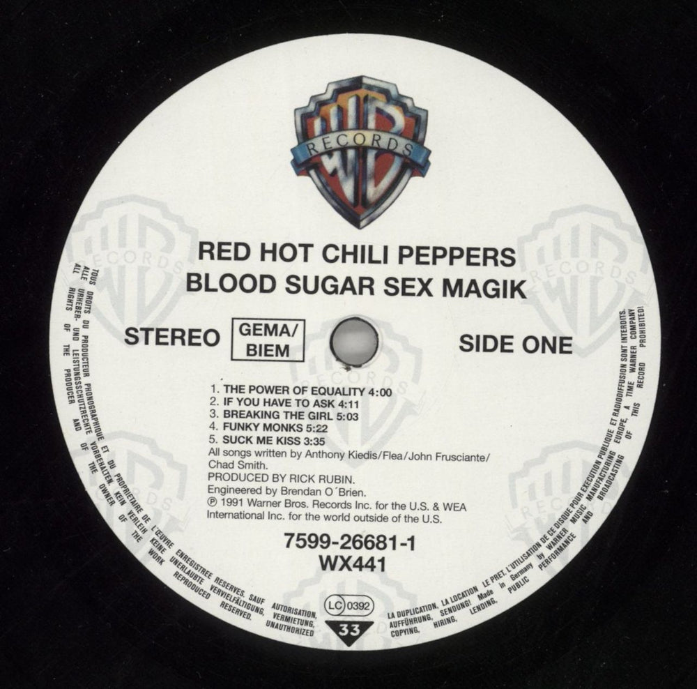 Red Hot Chili Peppers Blood Sugar Sex Magik UK 2-LP vinyl record set (Double LP Album) RHC2LBL695161