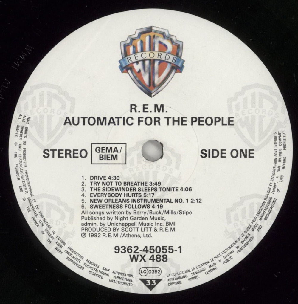 REM Automatic For The People - 1st - EX UK vinyl LP album (LP record) REMLPAU771239