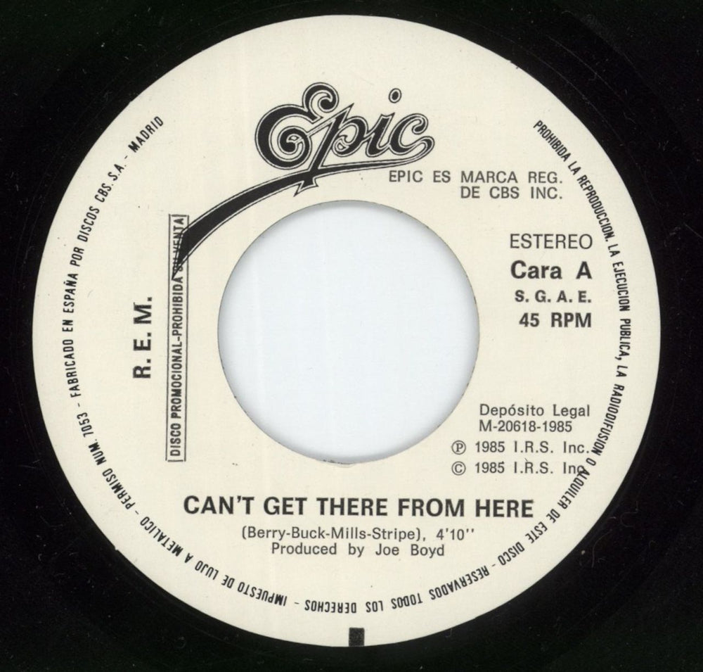 REM Can't Get There From Here Spanish Promo 7" vinyl single (7 inch record / 45) REM07CA202459
