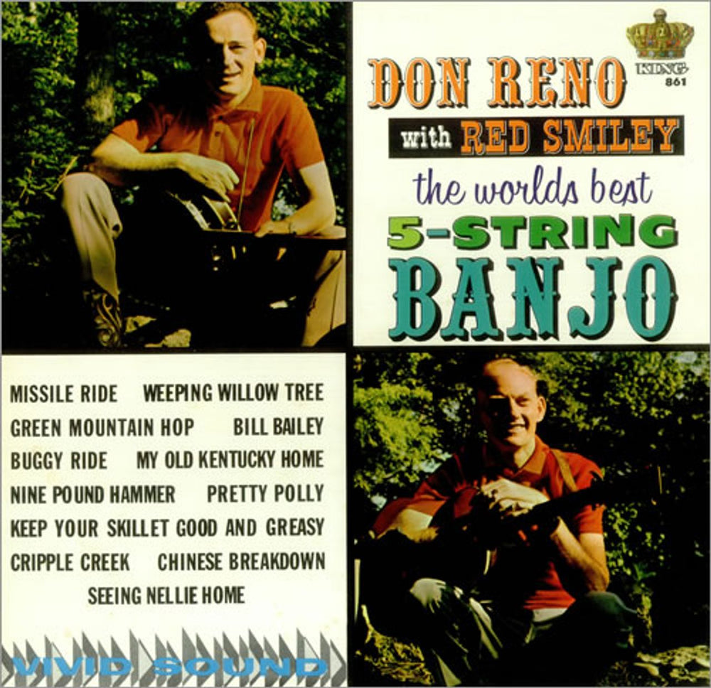 Reno & Smiley The World's Best 5-String Banjo US vinyl LP album (LP record) KLP-861