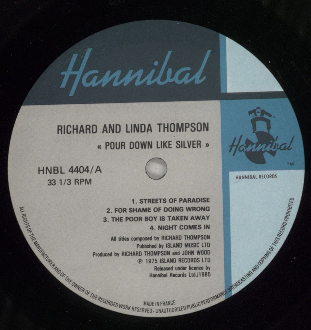 Richard & Linda Thompson Pour Down Like Silver UK vinyl LP album (LP record) R&LLPPO495400