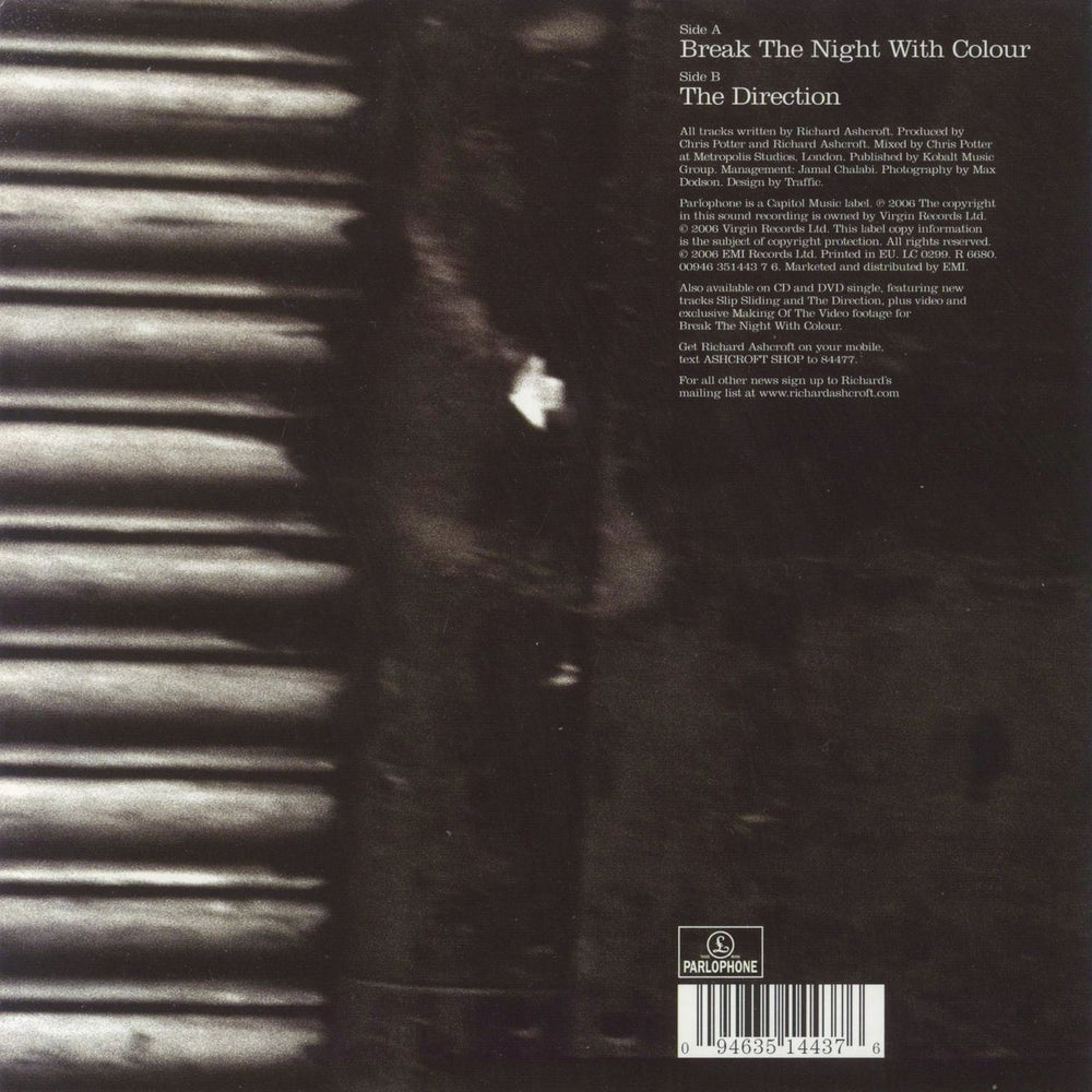 Richard Ashcroft Break The Night With Colour UK 7" vinyl single (7 inch record / 45) 094635144376
