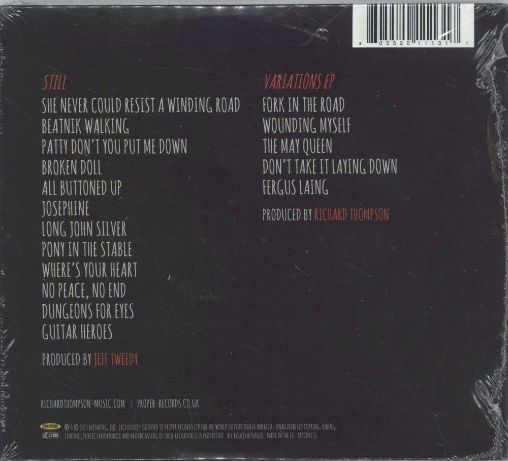 Richard Thompson Still - Sealed UK 2 CD album set (Double CD) RTH2CST870456