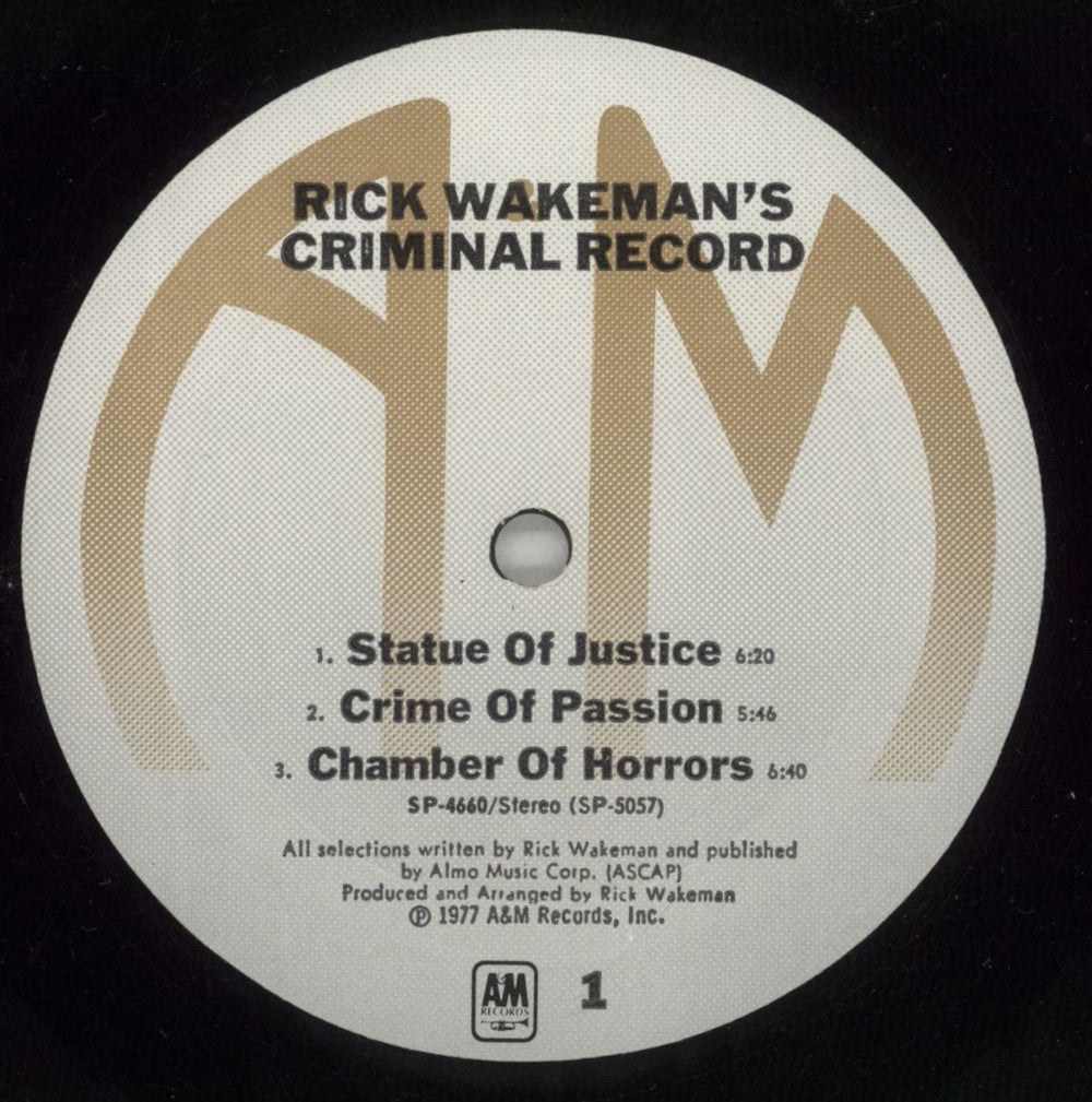 Rick Wakeman Criminal Record - EX UK vinyl LP album (LP record) RKWLPCR656377