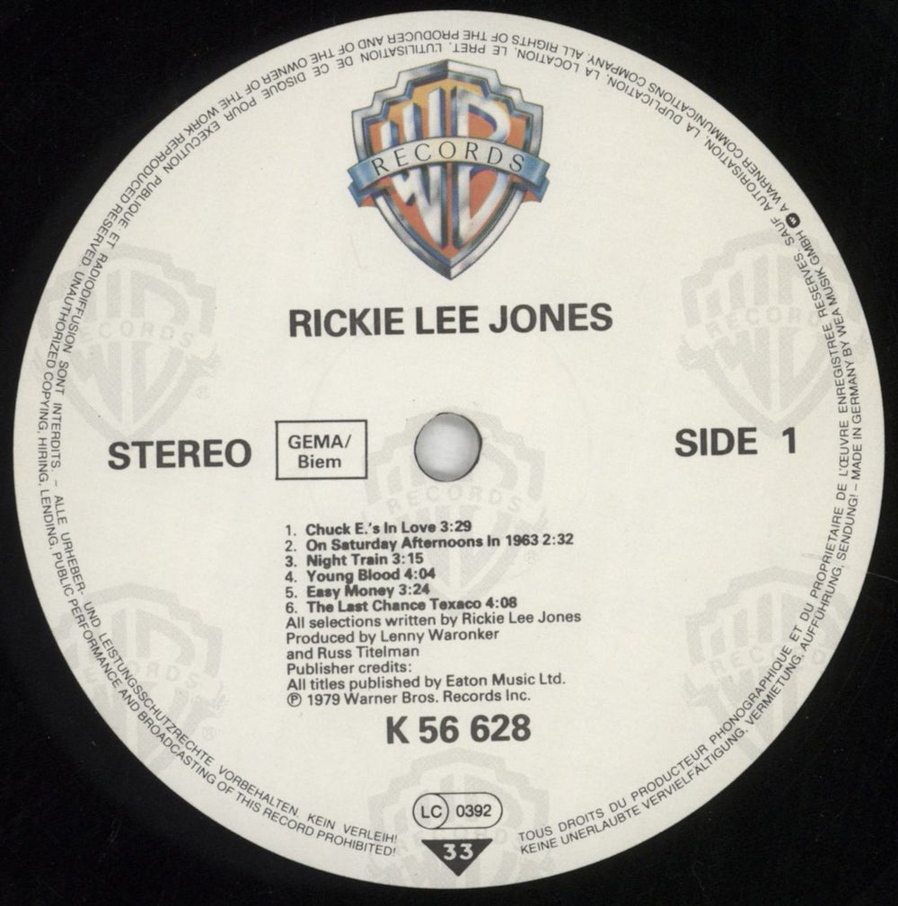 Rickie Lee Jones Rickie Lee Jones UK vinyl LP album (LP record) RLJLPRI210301