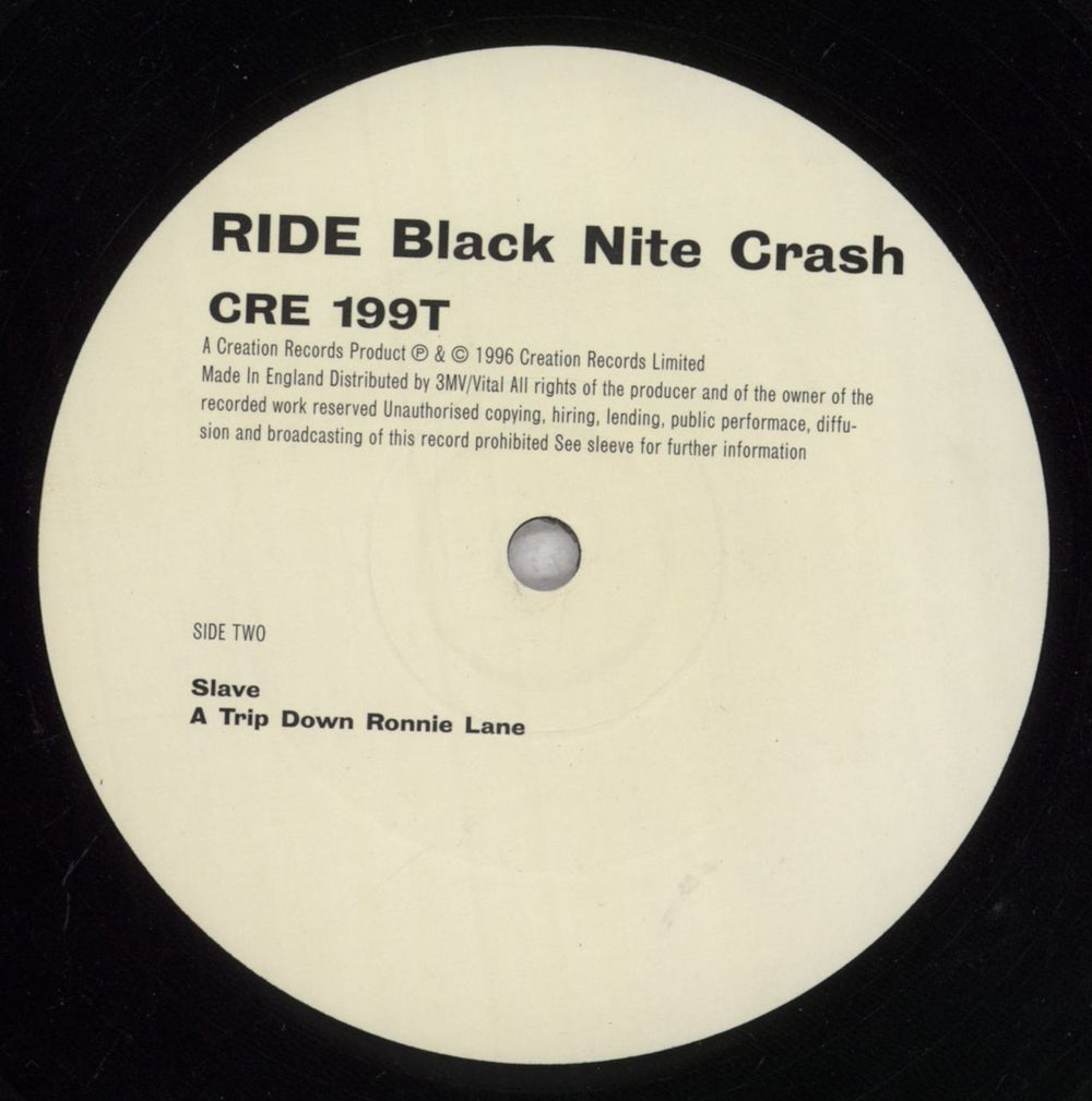 Ride Black Nite Crash UK 12" vinyl single (12 inch record / Maxi-single) RID12BL285180