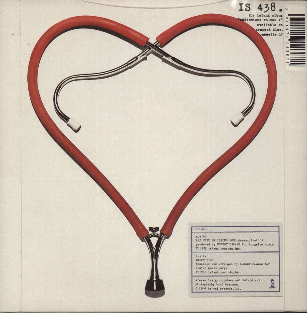 Robert Palmer Bad Case Of Loving You (Doctor, Doctor) UK 7" vinyl single (7 inch record / 45) 5014474043871